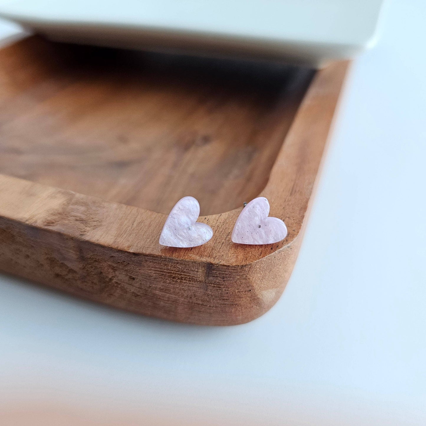 Lavender Hand-Drawn Heart Studs