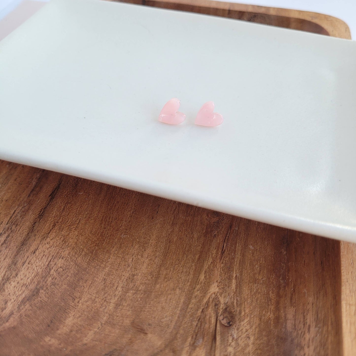 Pink Hand-Drawn Heart Studs