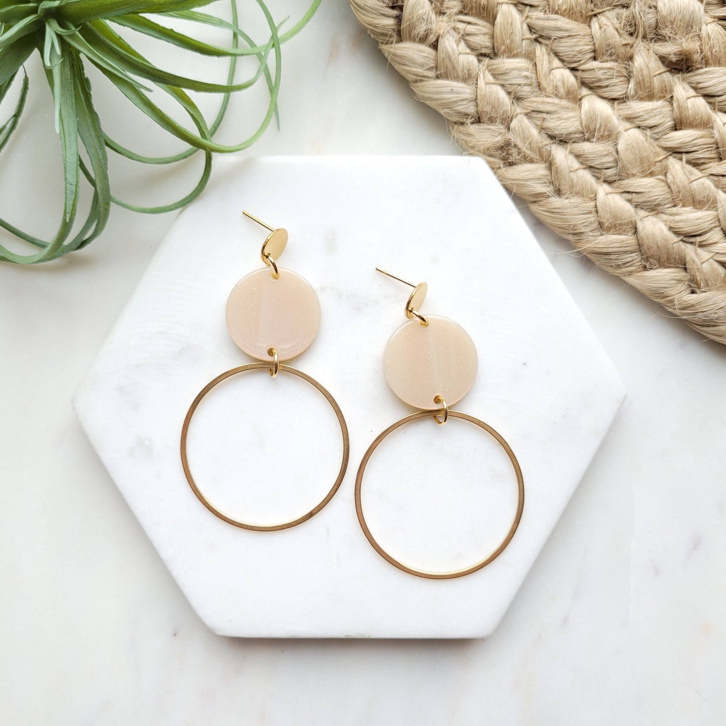 Sadie Earrings - Linen - FINAL SALE