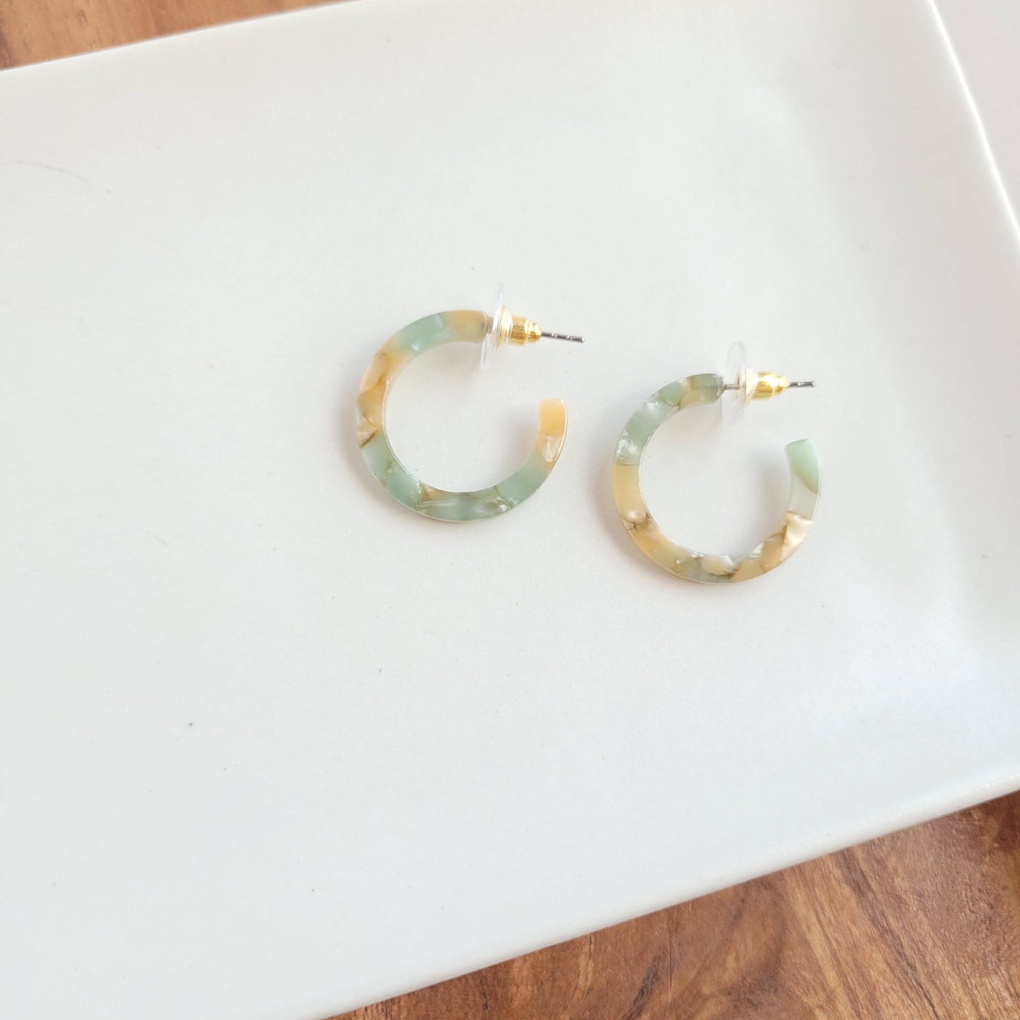 Cam Mini Hoops - Blonde & Sage - FINAL SALE