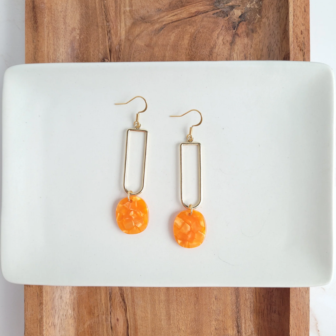 Mila Earrings - Tangerine Orange