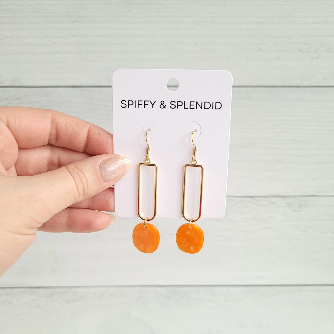 Mila Earrings - Tangerine Orange