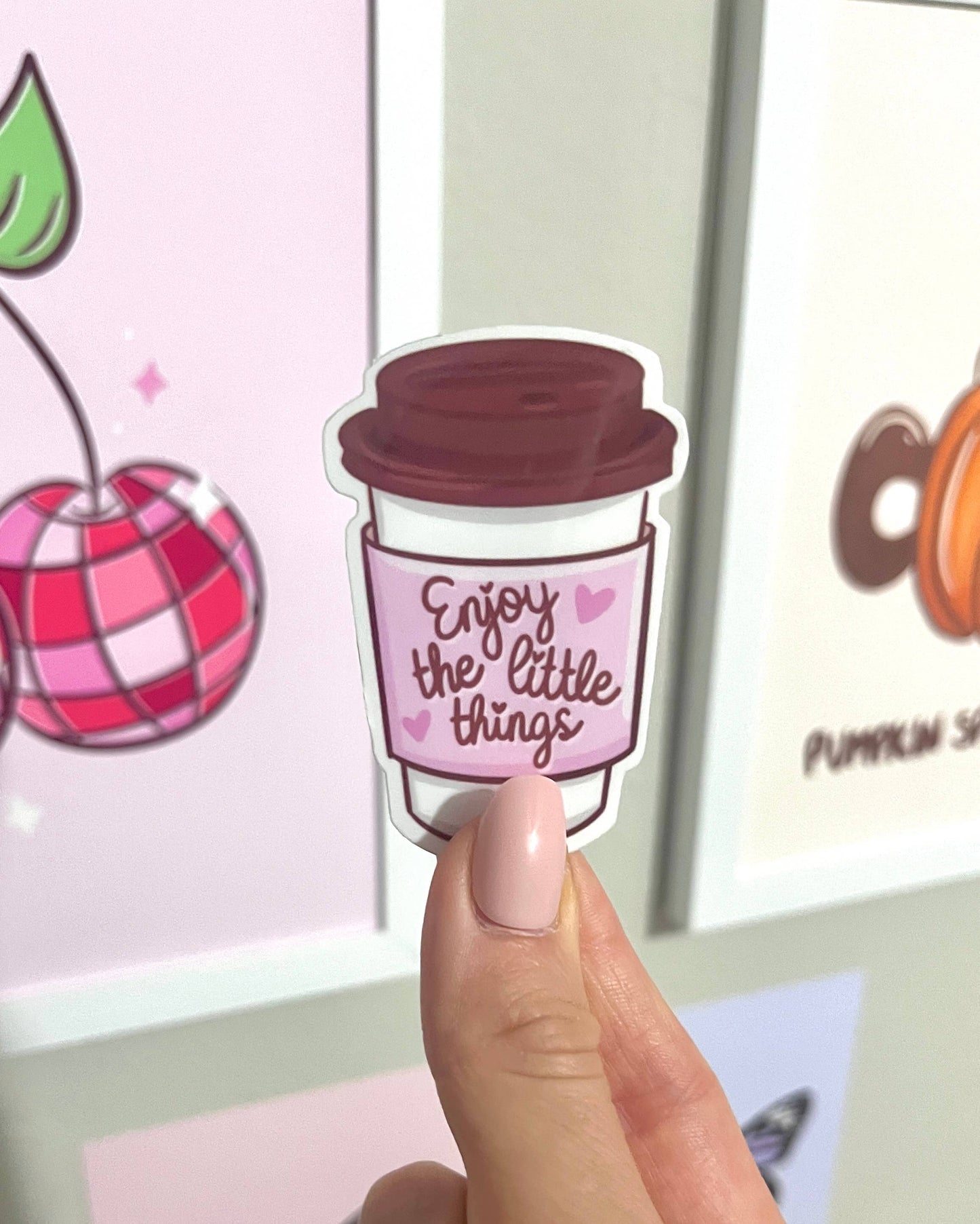 Enjoy the Little Things- Coffee- Positivity Vinyl Sticker