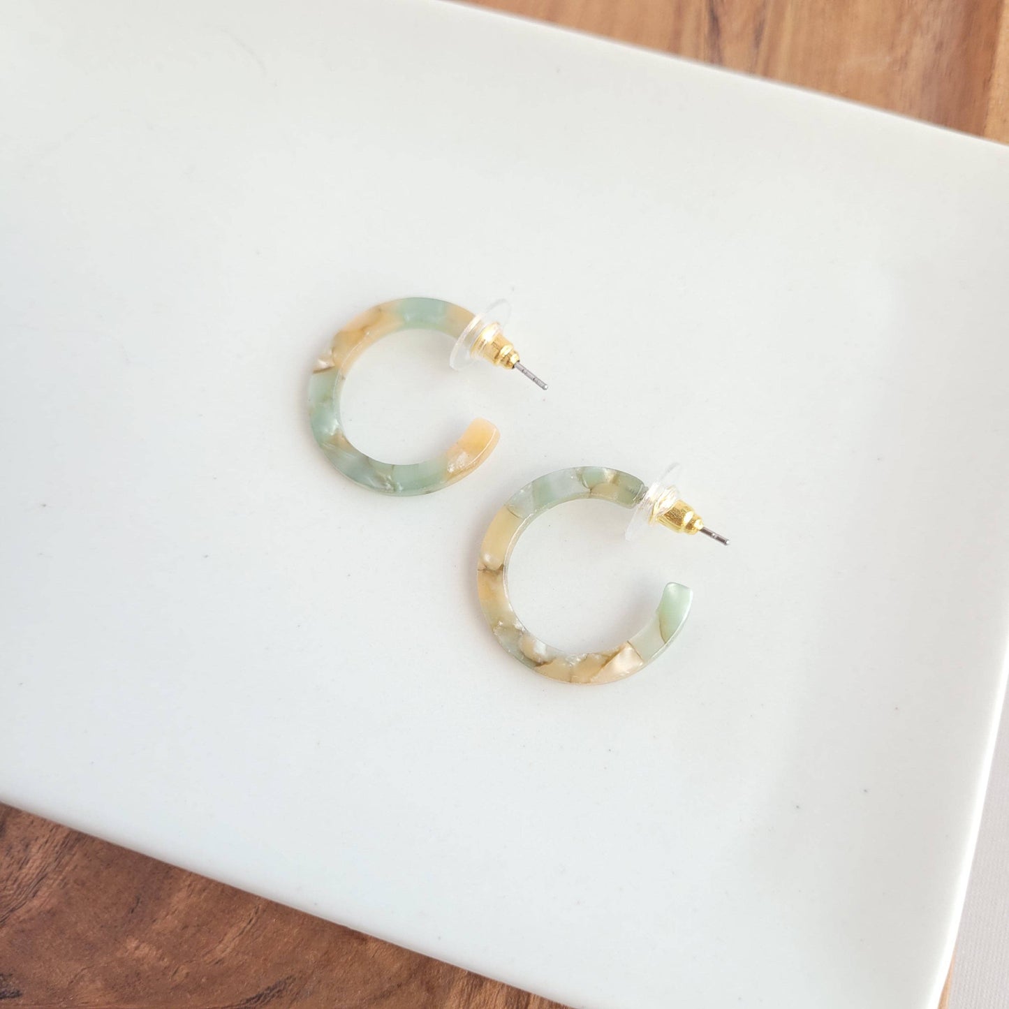 Cam Mini Hoops - Blonde & Sage - FINAL SALE