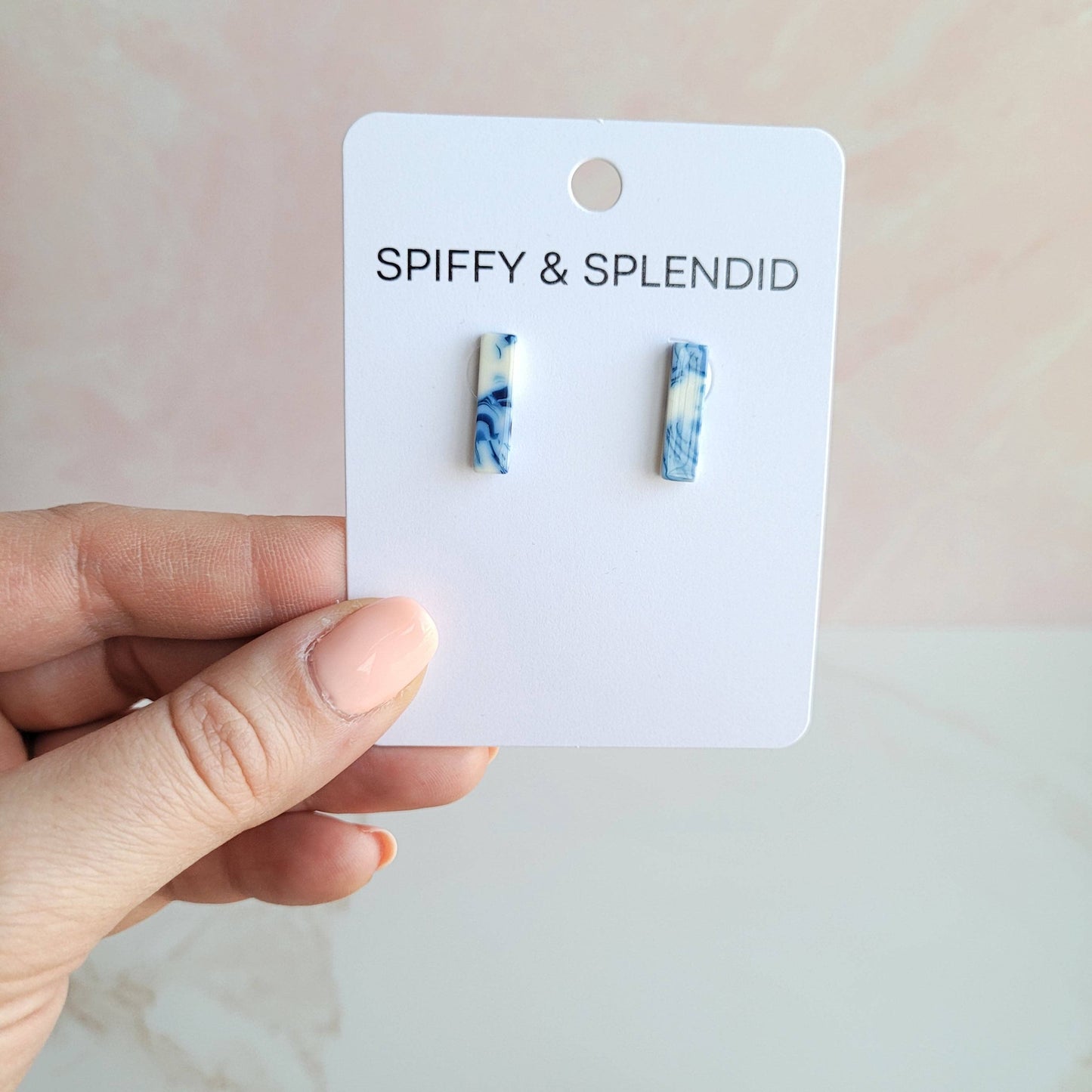 Bella Bar Studs - Greek Goddess Blue - FINAL SALE