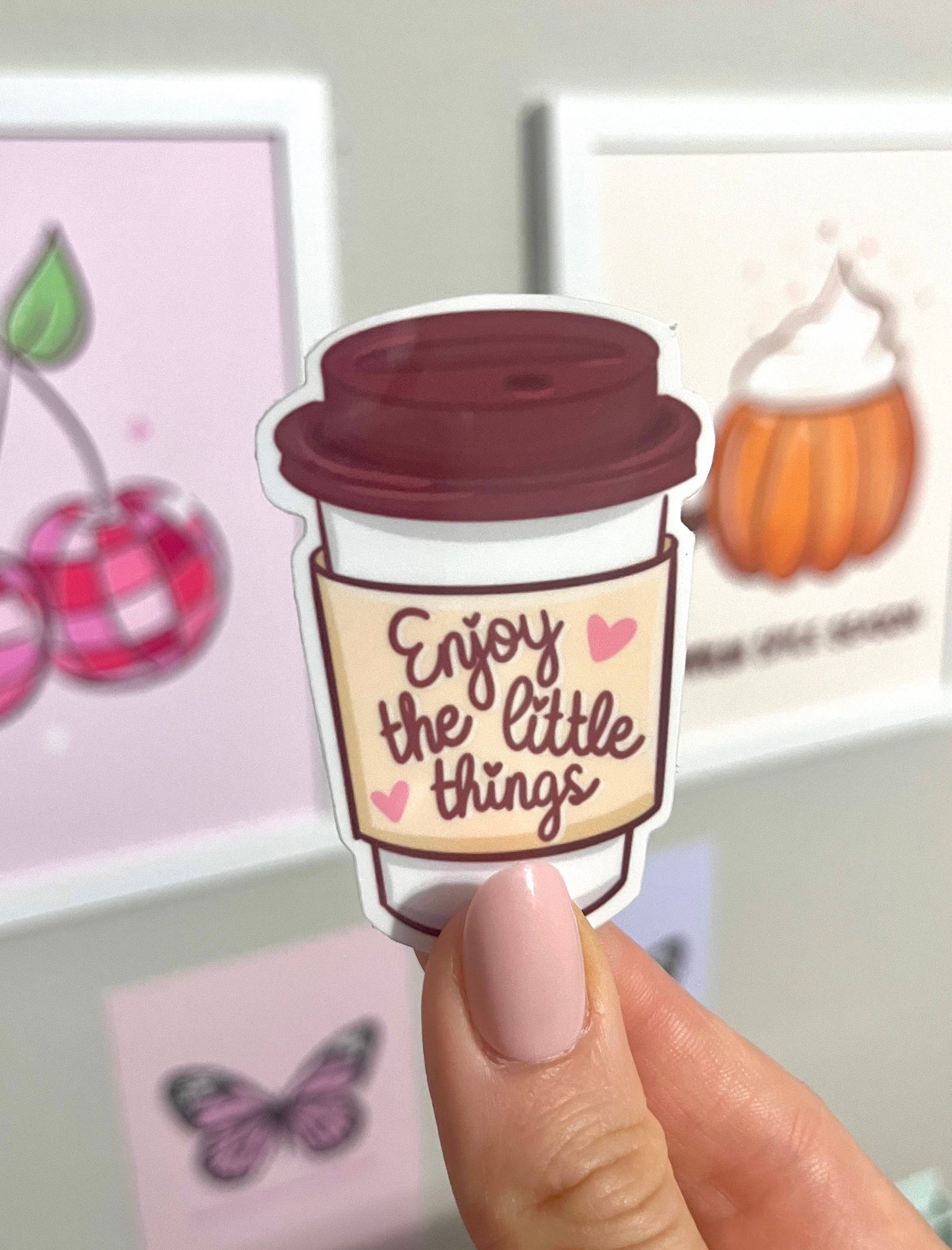 Enjoy the Little Things- Coffee- Positivity Vinyl Sticker