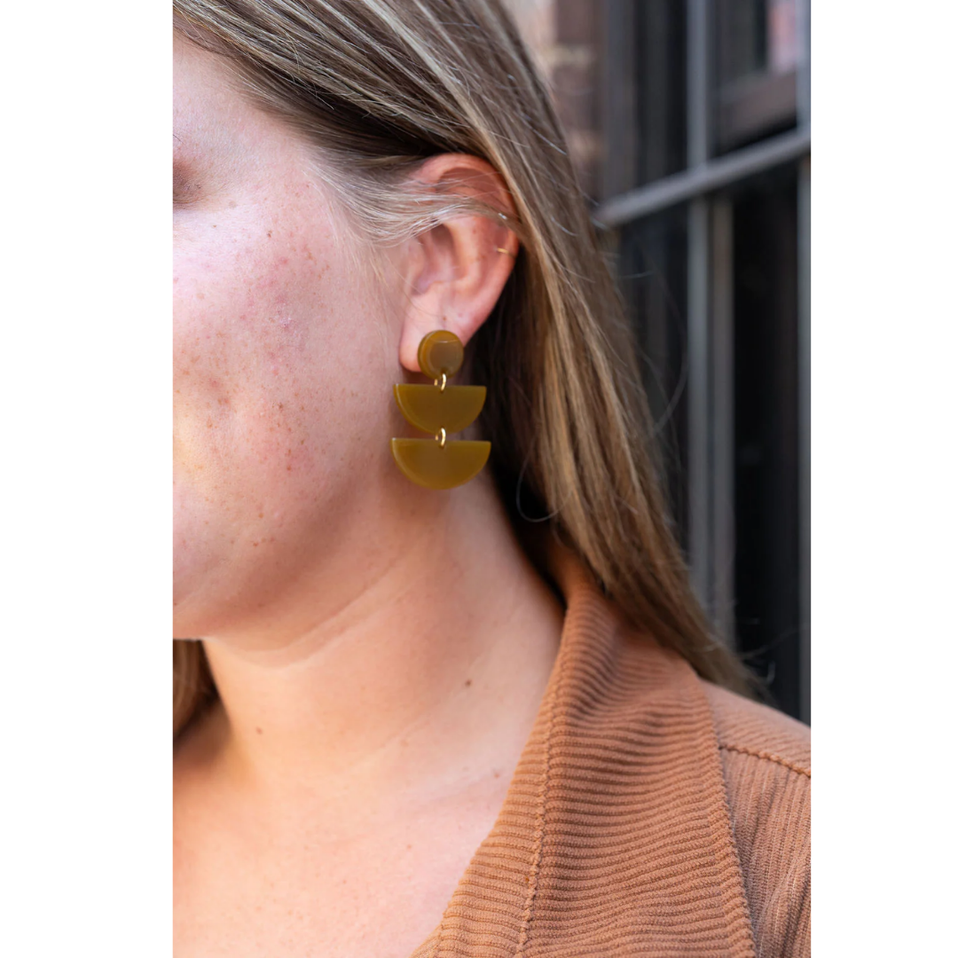 Elsie Earrings - Olive