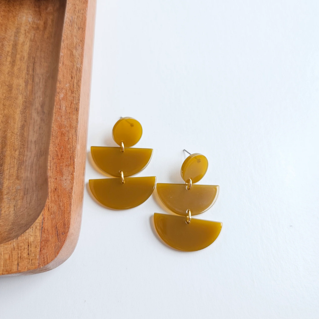 Elsie Earrings - Olive