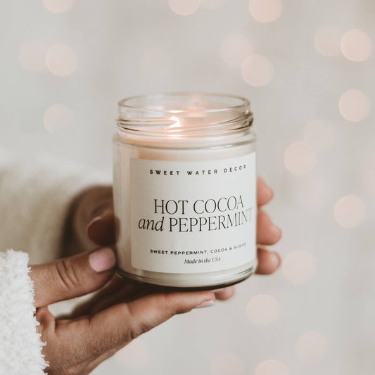 Hot Cocoa and Peppermint 9 oz Candle - FINAL SALE