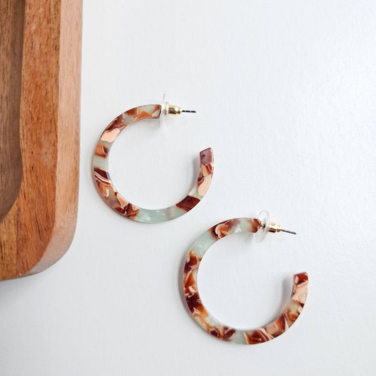 Camy Hoops - Seafoam & Rust - FINAL SALE