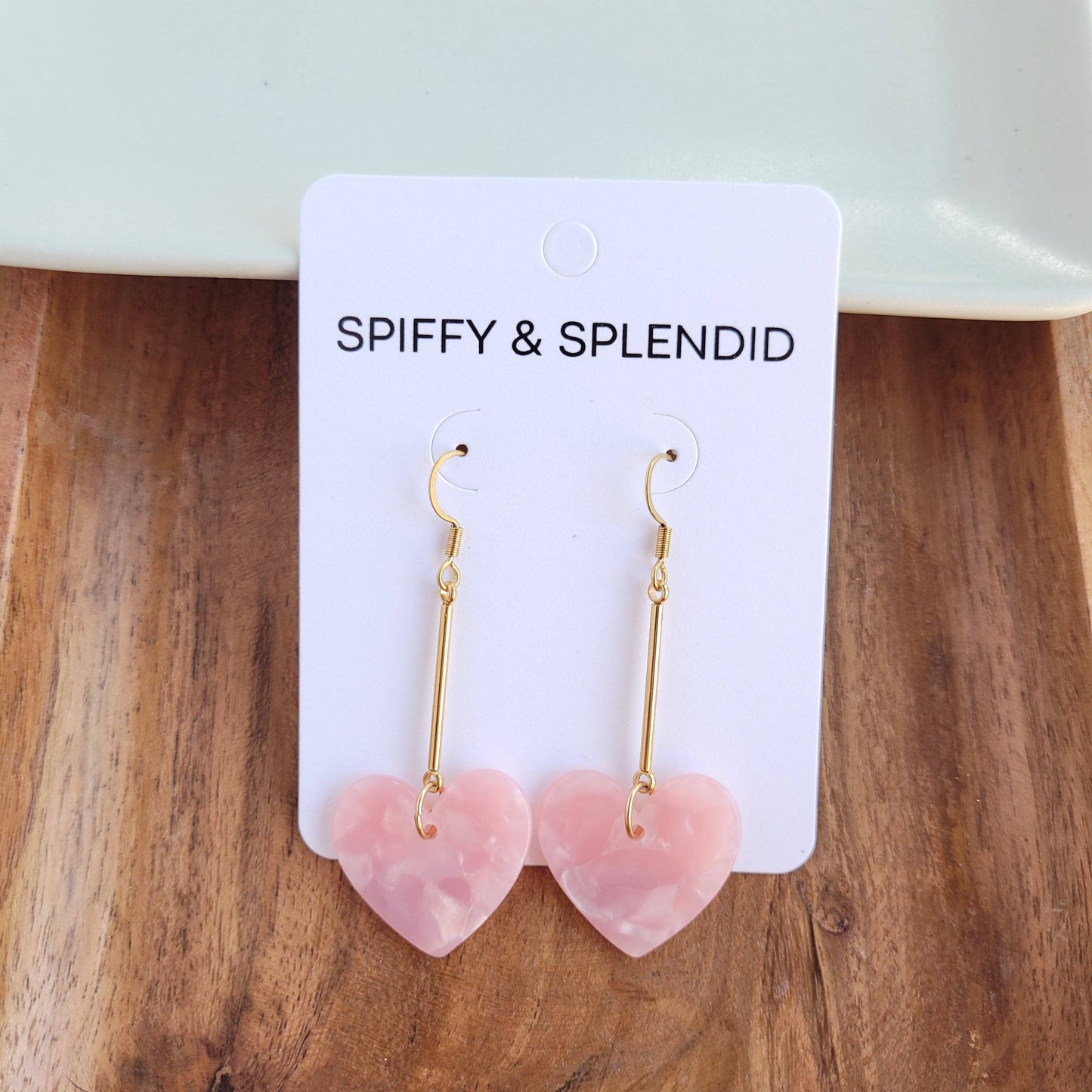 Mina Heart Earrings - Pink