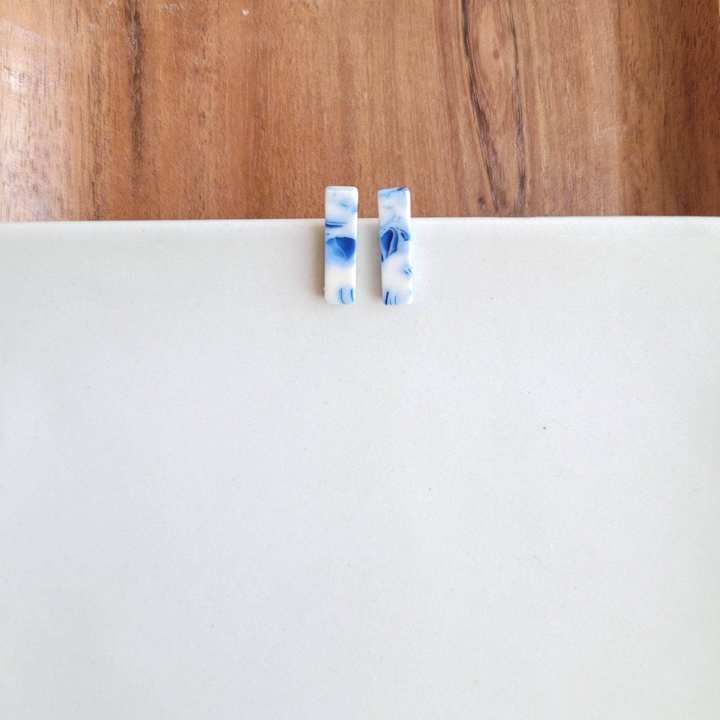 Bella Bar Studs - Greek Goddess Blue - FINAL SALE