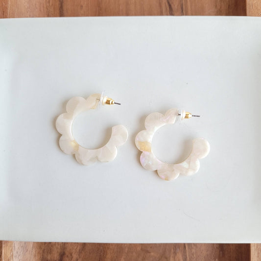 Flora Hoops - Cream - FINAL SALE